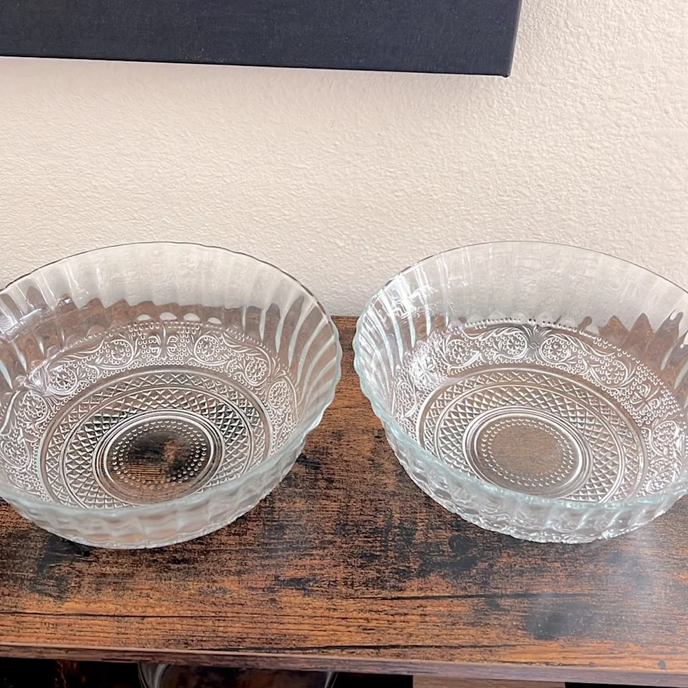 Vintage Glass Bowls Dining Kitchen